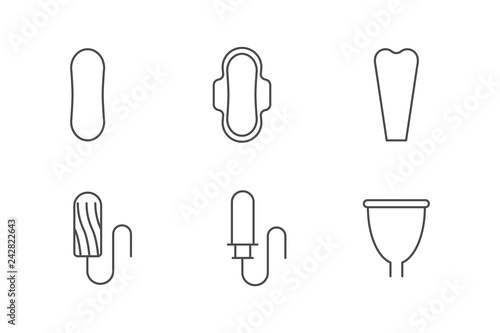 Feminine hygiene products icons