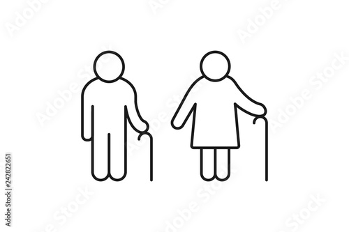 Elderly couple simple icon