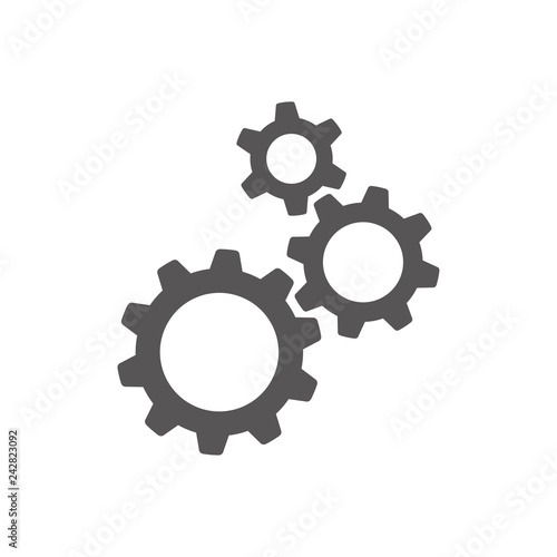 Settings gears (cogs) flat icon for apps and websites