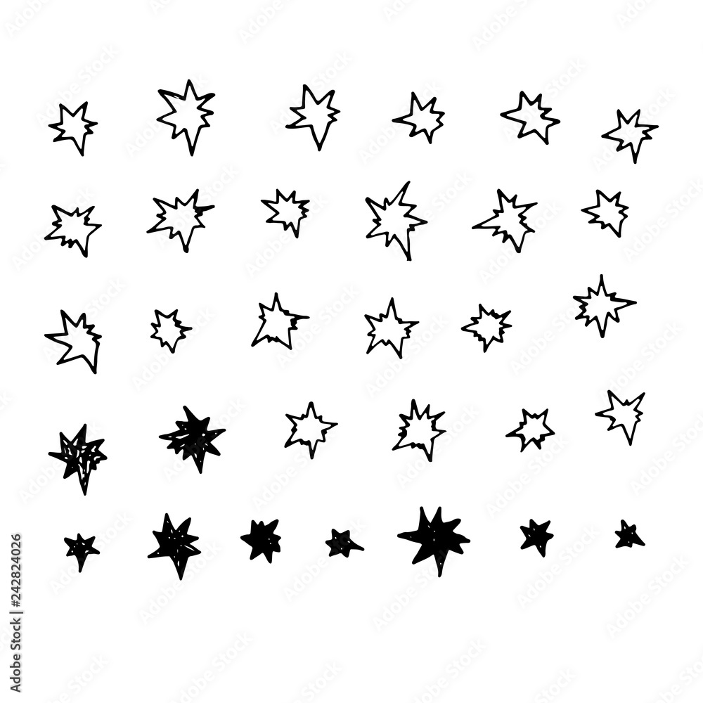 Vector hand drawn sparks. Small blast or bang. Vector hand drawn sparks. Small blast or bang.