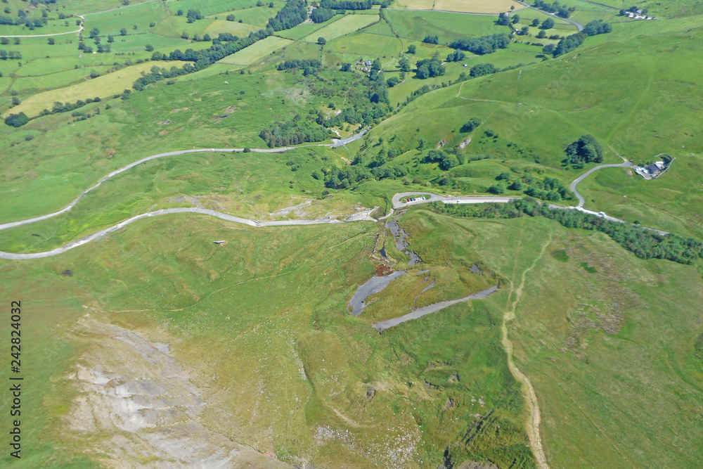 Aerial view of Mam Tor, Peak District from a paraglider Aerial view of Mam Tor, Peak District from a paraglider