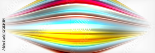 Abstract wave lines liquid fluid rainbow style color stripes background. Artistic illustration for presentation, app wallpaper, banner or poster © antishock