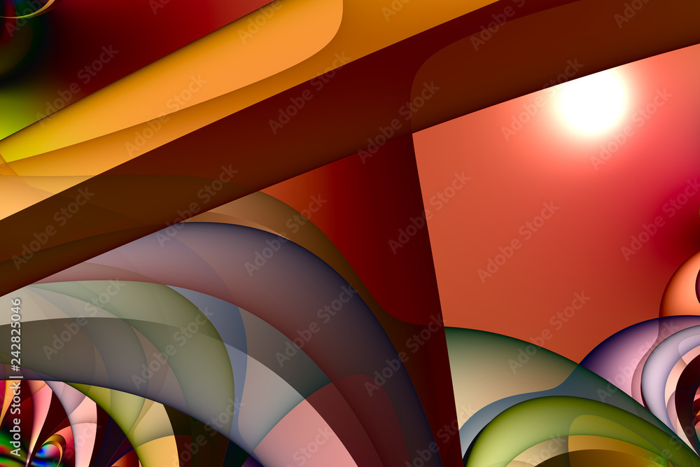 Naklejka premium fractal design, digital art, Oriental pattern, geometric texture, Abstract background 