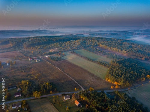Beautiful autumn landscape photographed from drone