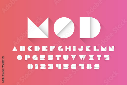 Modern font in a paper style