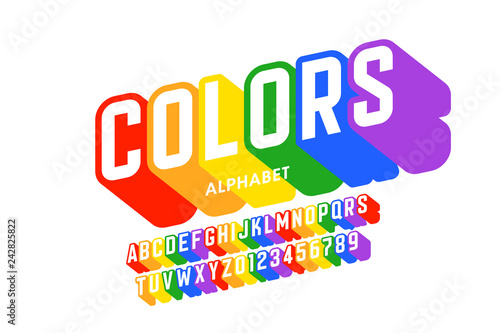 Rainbow flag colors font