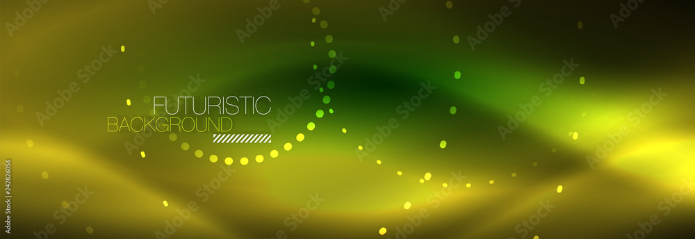 Yellow neon abstract background with dotted circles Yellow neon abstract background with dotted circles