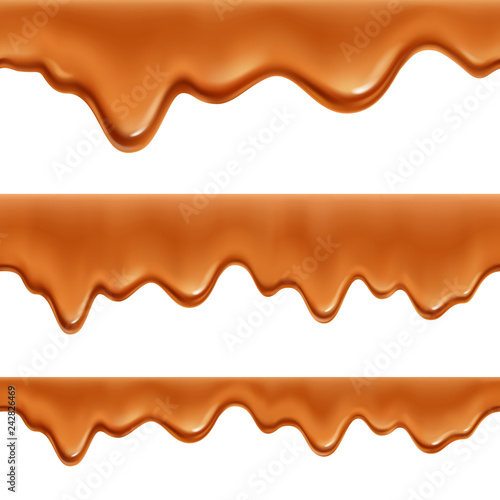 Caramel Realistic Seamless Border 
