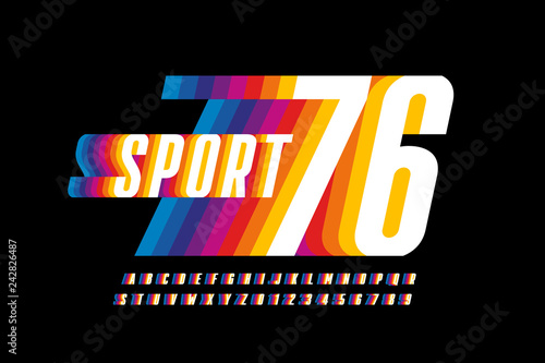 Retro sport style colorful font design