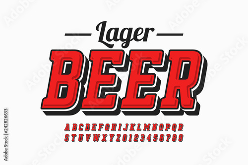 Vintage style font with simple beer label design