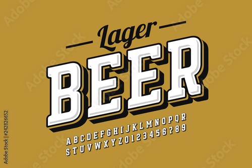 Vintage style font with simple beer label design