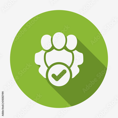 Professional services icon with check sign. Professional services icon and approved, confirm, done, tick, completed symbol. Vector icon