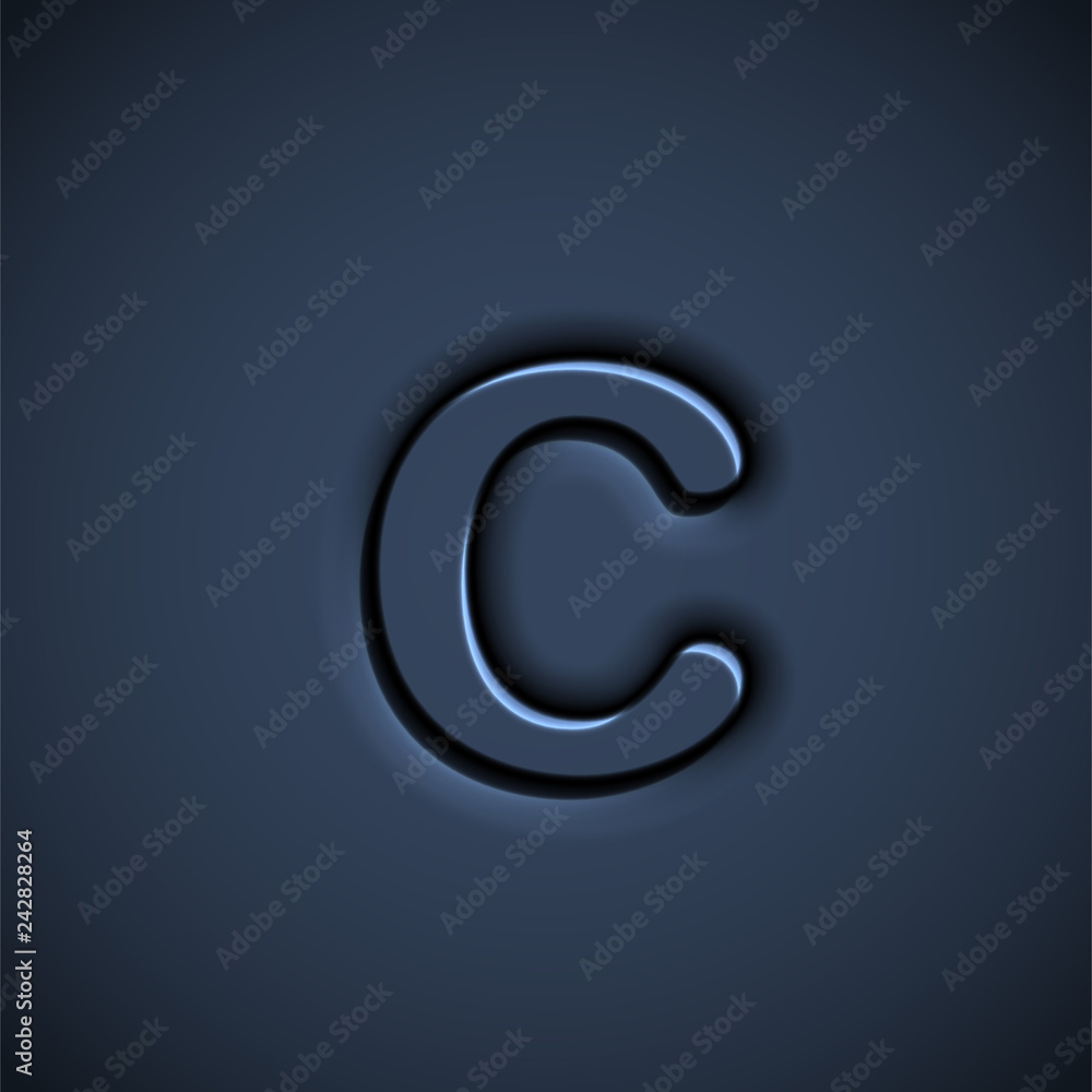 Pressed font character, vector illustration Pressed font character, vector illustration