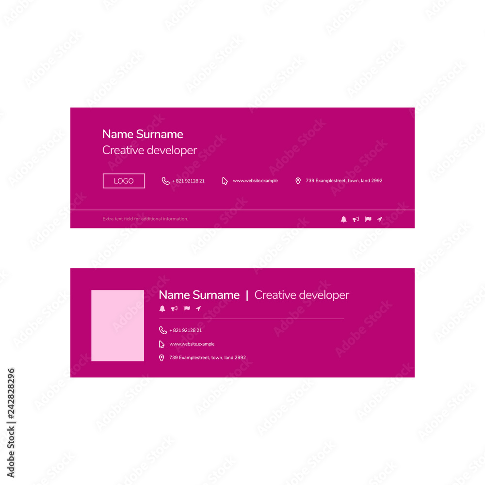 Corporate Email Signature Design Pink Horizontal