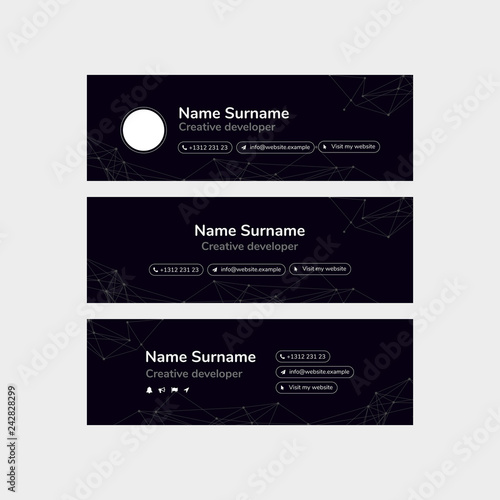 Corporate Email Signature Design Tech Black Horizontal