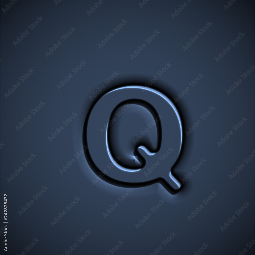 Pressed font character, vector illustration Pressed font character, vector illustration