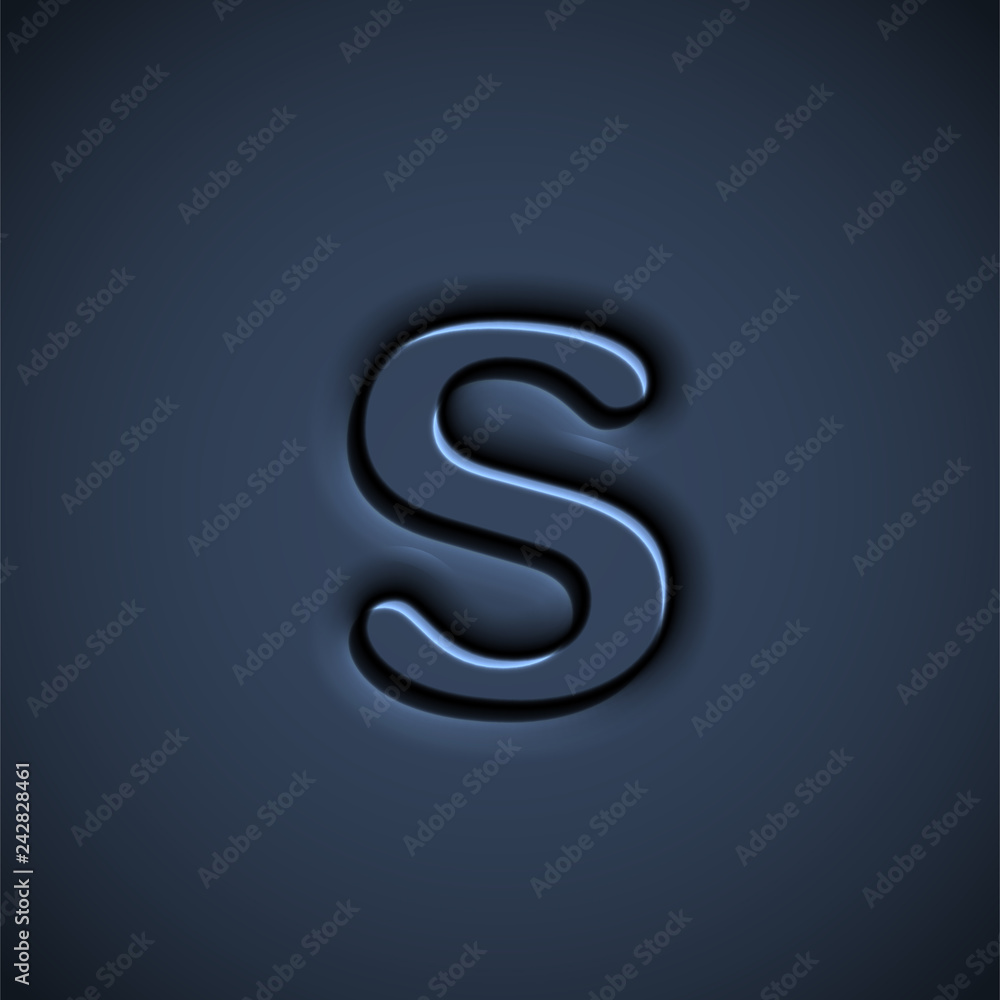 Naklejka premium Pressed font character, vector illustration