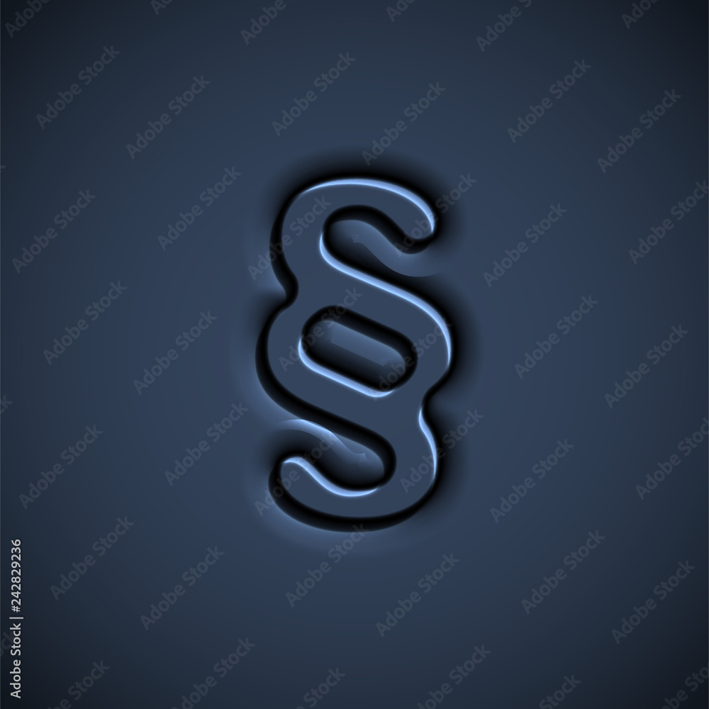 Naklejka premium Pressed font character, vector illustration