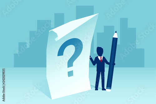 Vector of a confused businessman with question mark