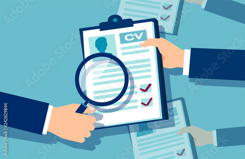 Employer businessman exploring job applications