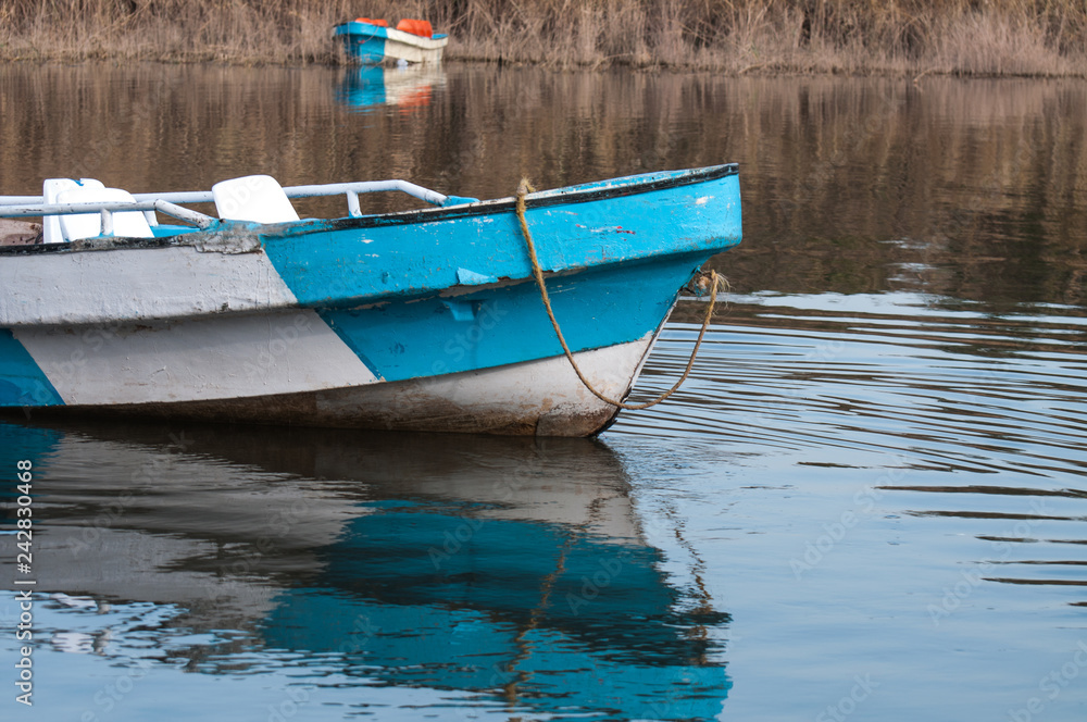 boats in the lake near Siberia 