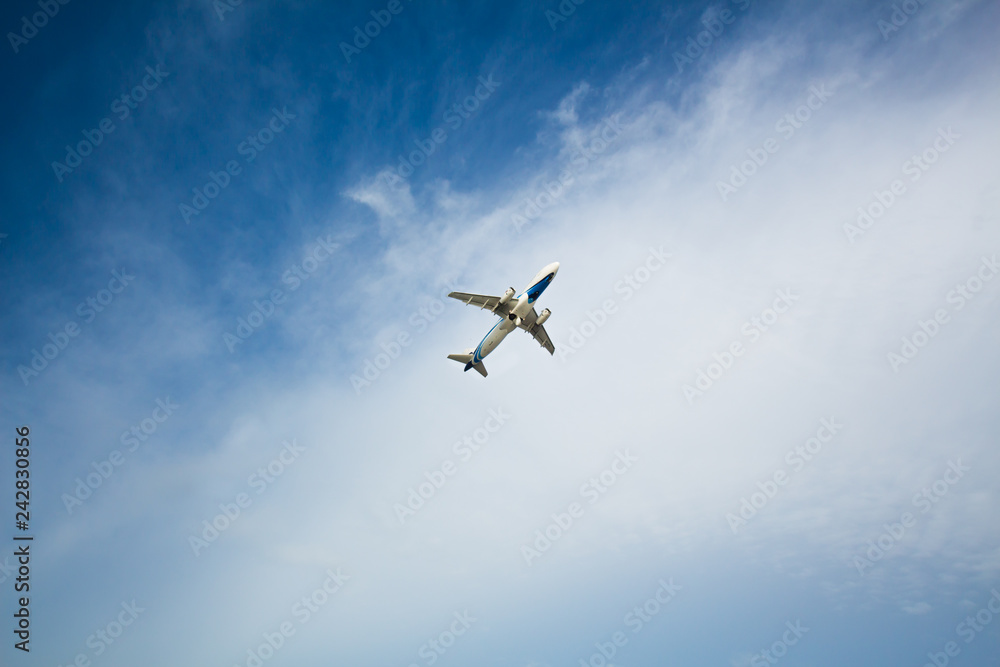 The plane is flying from Phuket International Airport, Thailand, August 12, 2017. The plane is flying from Phuket International Airport, Thailand, August 12, 2017.