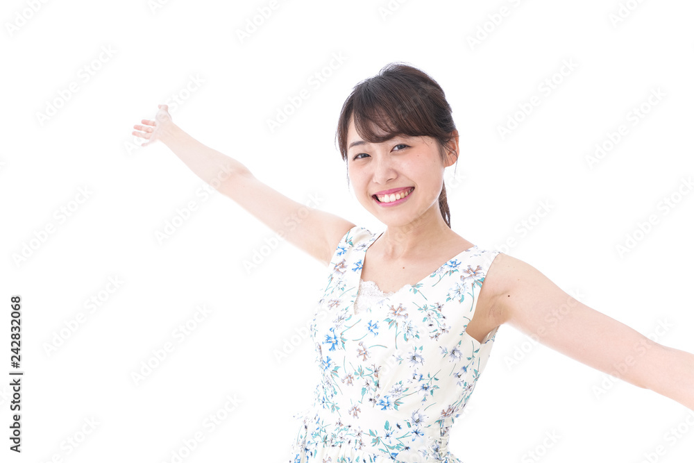 笑顔の若い美人女性 笑顔の若い美人女性