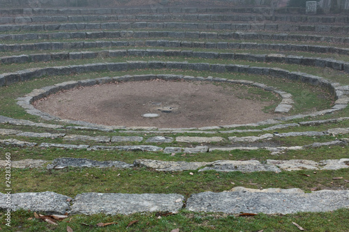 A spiral made out of stone of stones