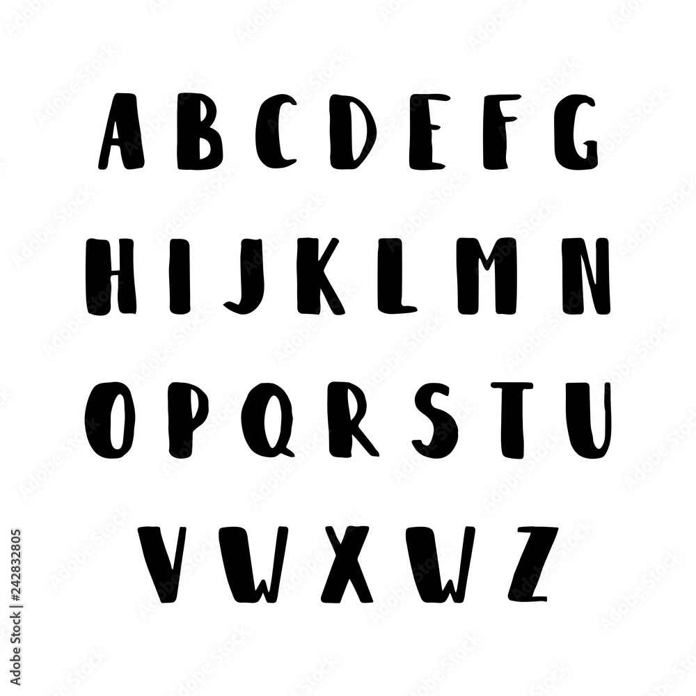 Hand drawn letters. Typographical funny font. Hand drawn letters. Typographical funny font.