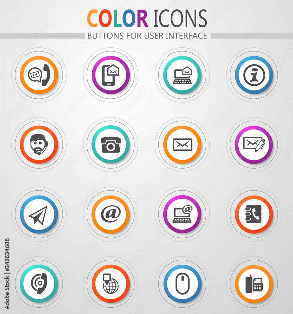 Contact us icons set Contact us icons set