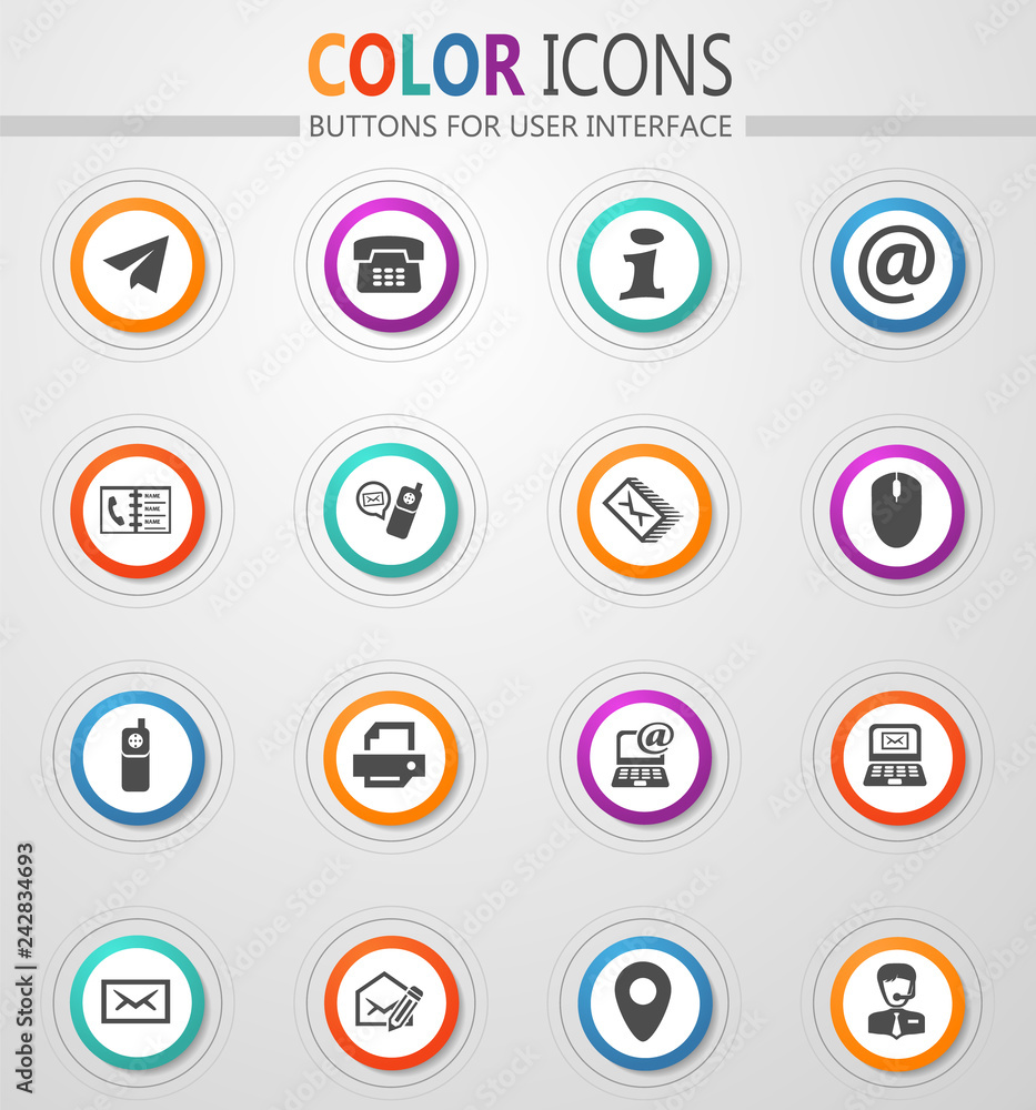 Contact us icons set Contact us icons set