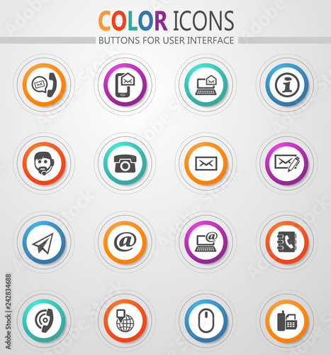 Contact us icons set