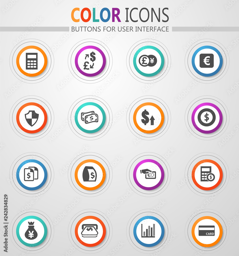 Currency exchange icons set Currency exchange icons set