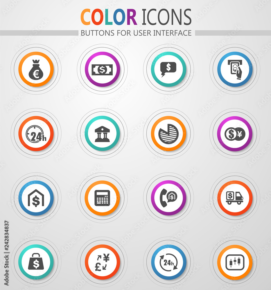 Currency exchange icons set Currency exchange icons set