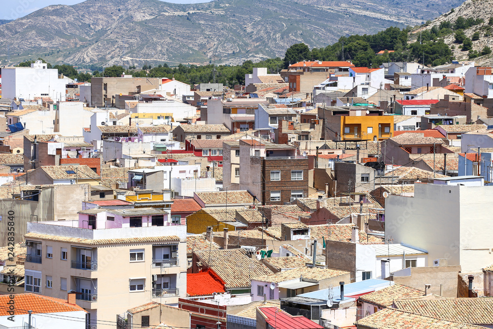 view of the town of Cartagena  Spain , LOT OF COLOR HOUSES AND ROOFS 