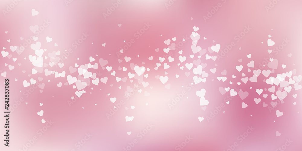 White heart love confettis. Valentine's day fallin