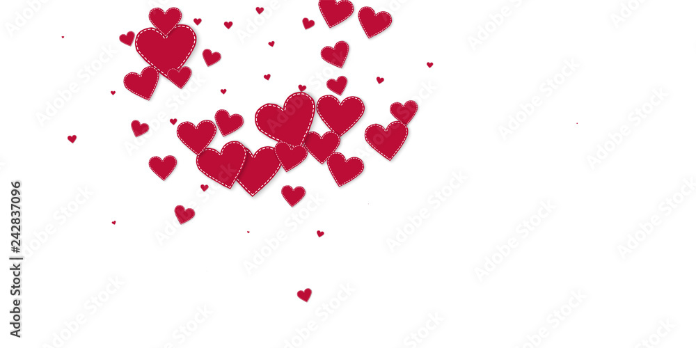 Red heart love confettis. Valentine's day explosio Red heart love confettis. Valentine's day explosio