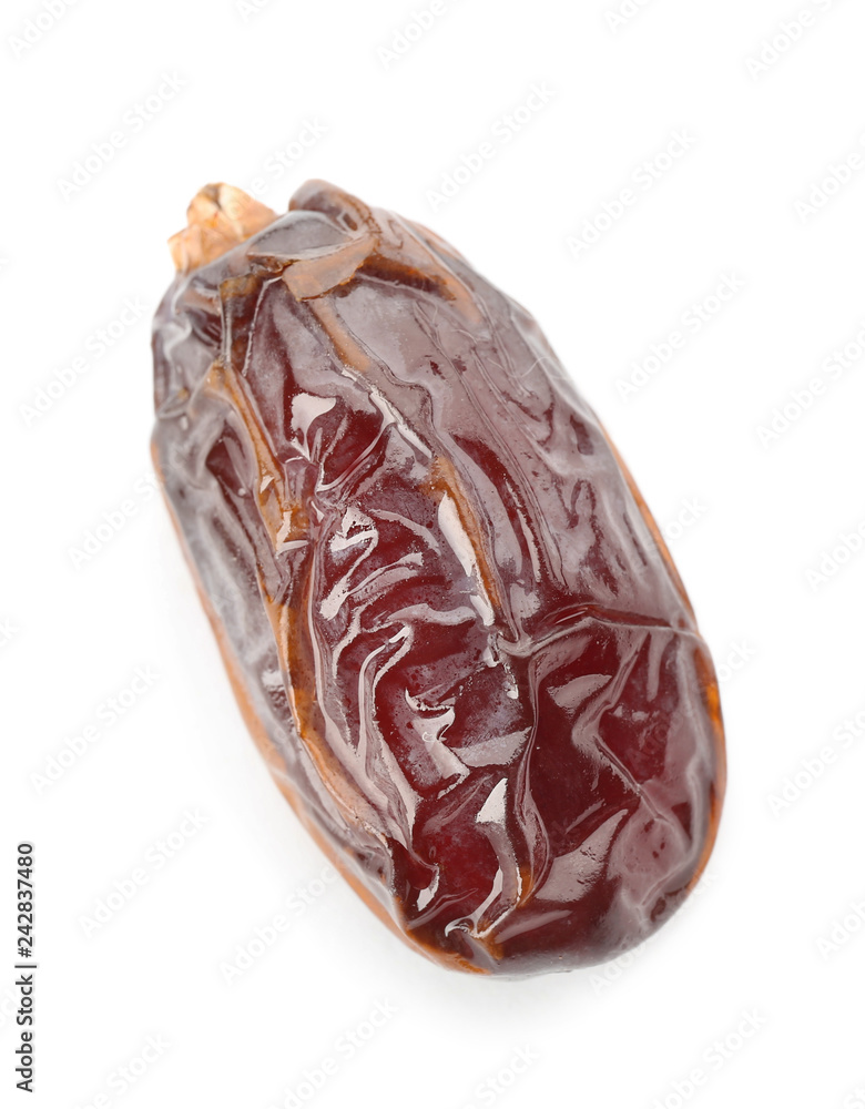 Sweet dried date on white background