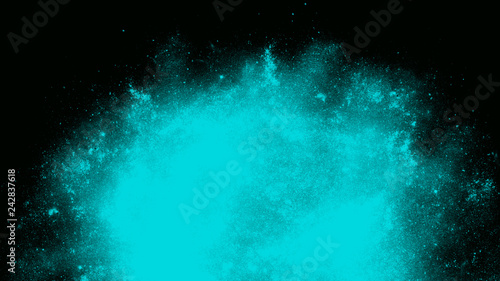 Abstract turquoise watercolor spray background. Art paint spray texture. Watercolor wallpaper