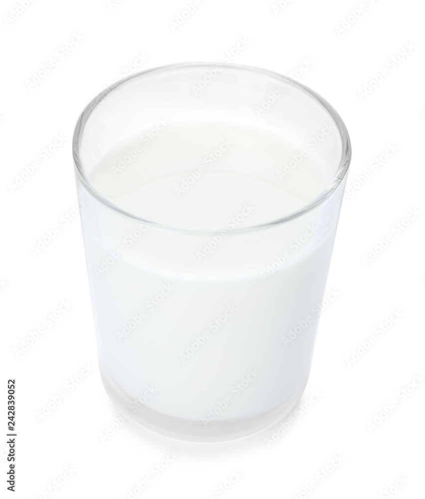 Glass of fresh milk on white background Glass of fresh milk on white background