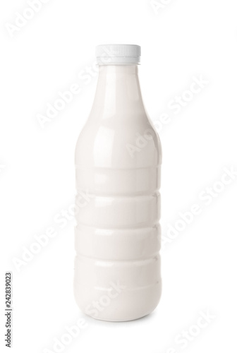 White plastic milk bottle w...