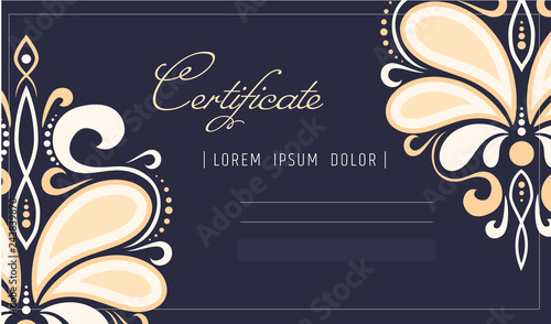 Makeup certificate template. beauty school or refresher courses for beautician. Make up cosmetic or spa care diploma. design template