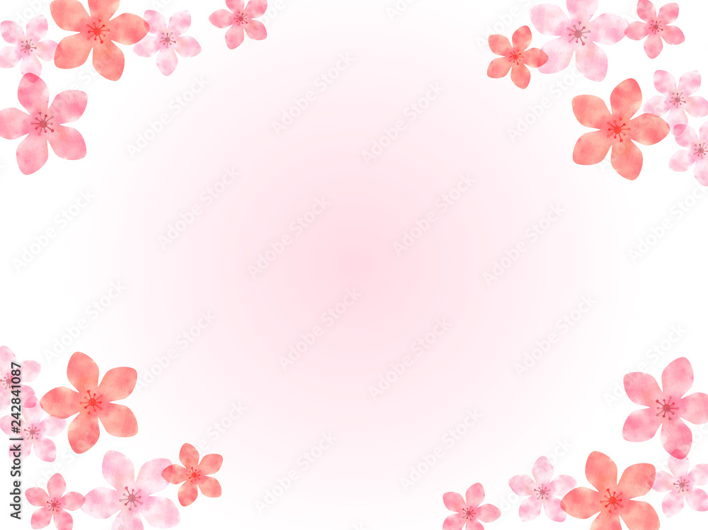 桃の花の背景イラスト