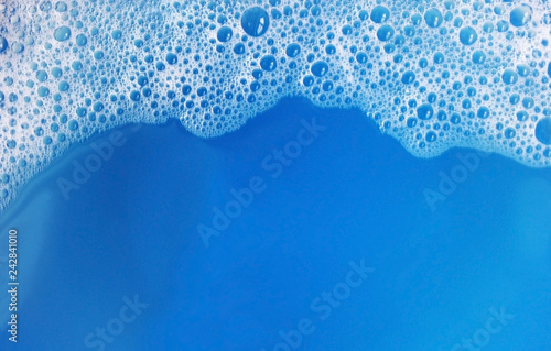 blue water background with a foam frame