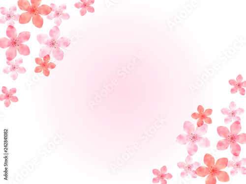 桃の花の背景イラスト