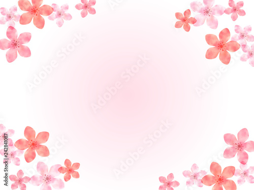 桃の花の背景イラスト