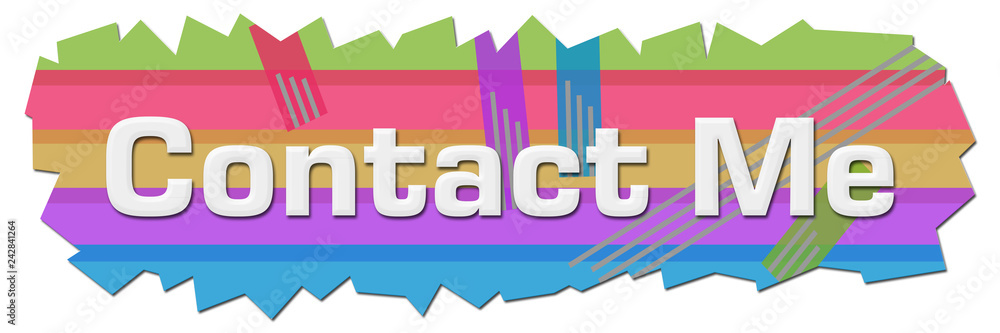 Contact Me Colorful Lines Cutout 