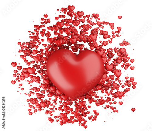 Big heart with small red hearts.
