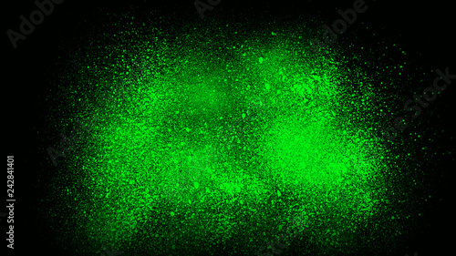 Green spray backdrop. Abstract watercolor splash in motion background. Art paint spray texture. Watercolor wallpaper