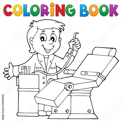 Coloring book dentist theme 1